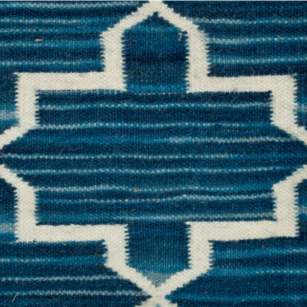 Asterlane Woolen Dhurrie Carpet PDWL-89 Evening Blue